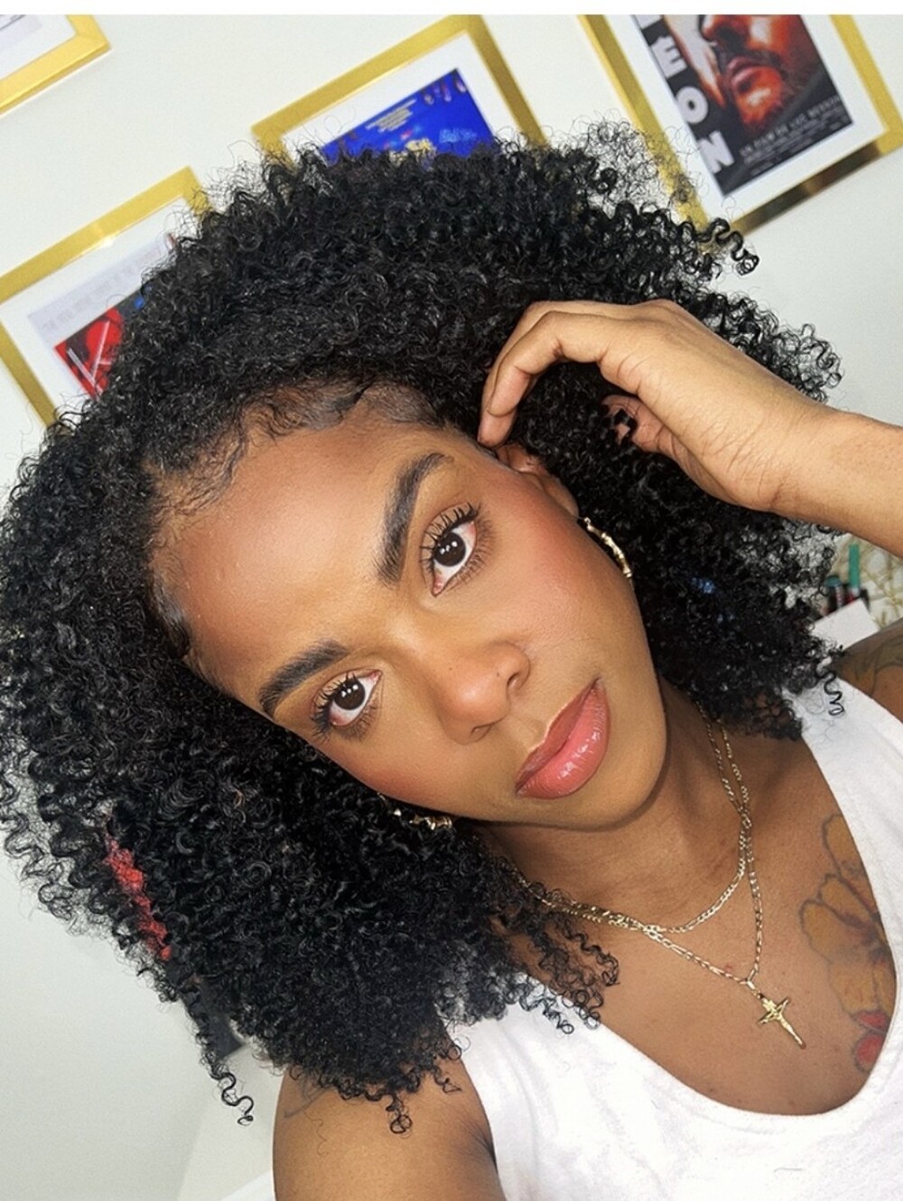 HERGIVENHAIR Coily 3C-4A 3 In 18 Inch Drawstring Half Wig - Picture 3 of 8